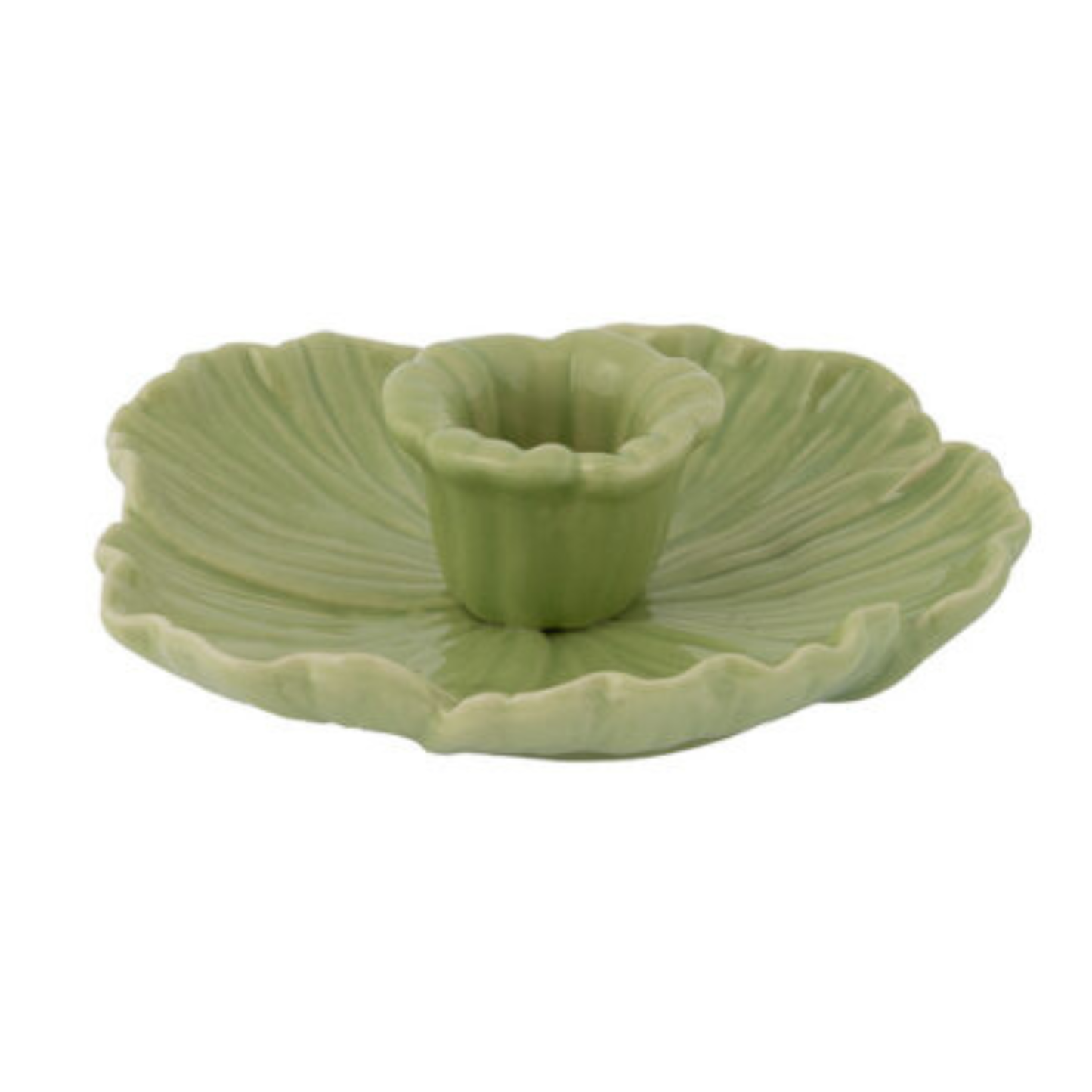 Bloem Keramieken Kandelaar – Ø 13 cm – Groen