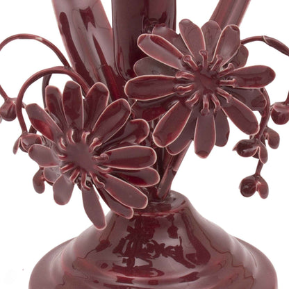 Bloemenkandelaar metaal - Burgundy