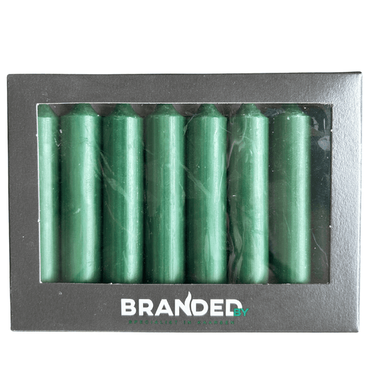 Korte Dinerkaarsen – Set van 8 – appel groen