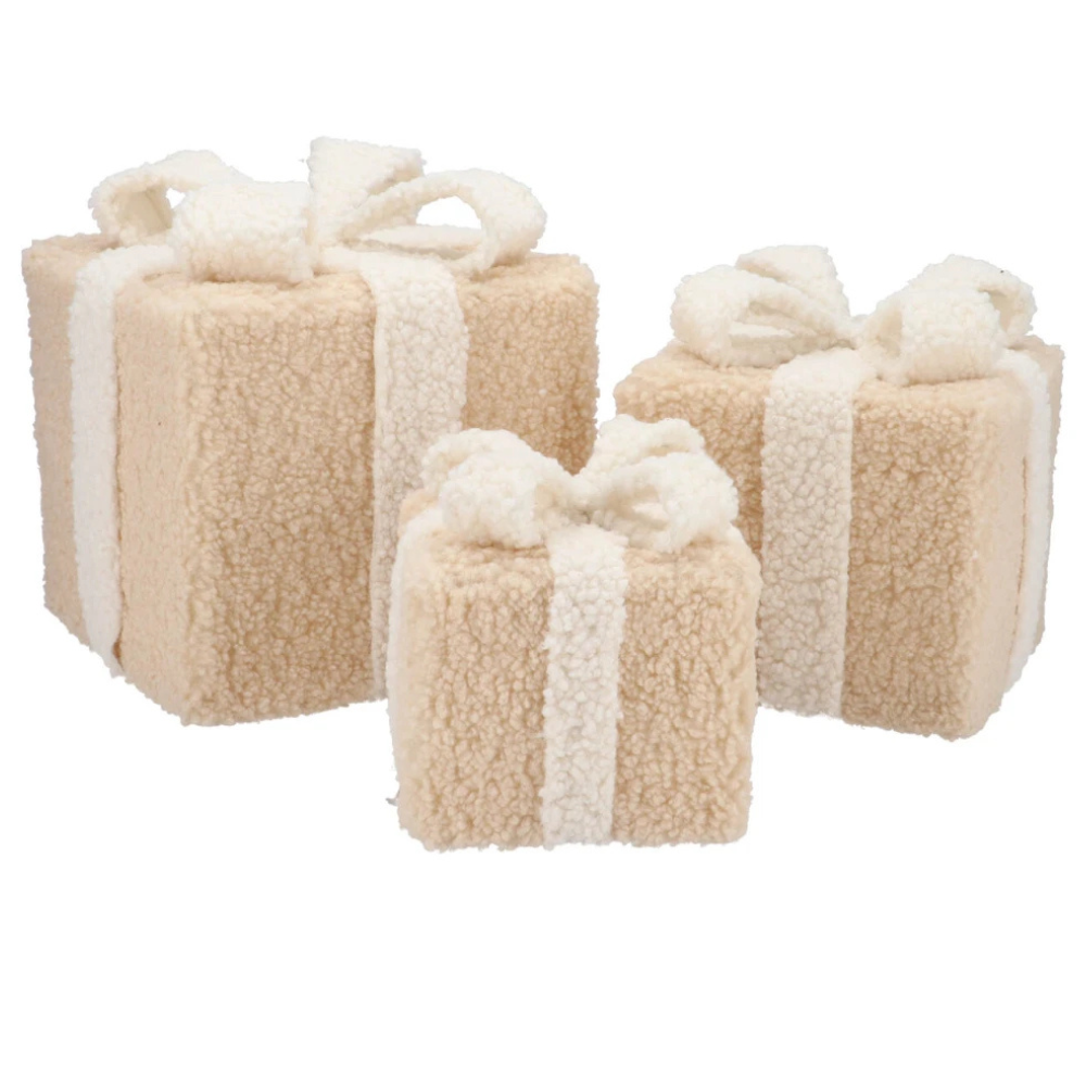 Set van 3 Teddy Cadeaudozen met LED Licht