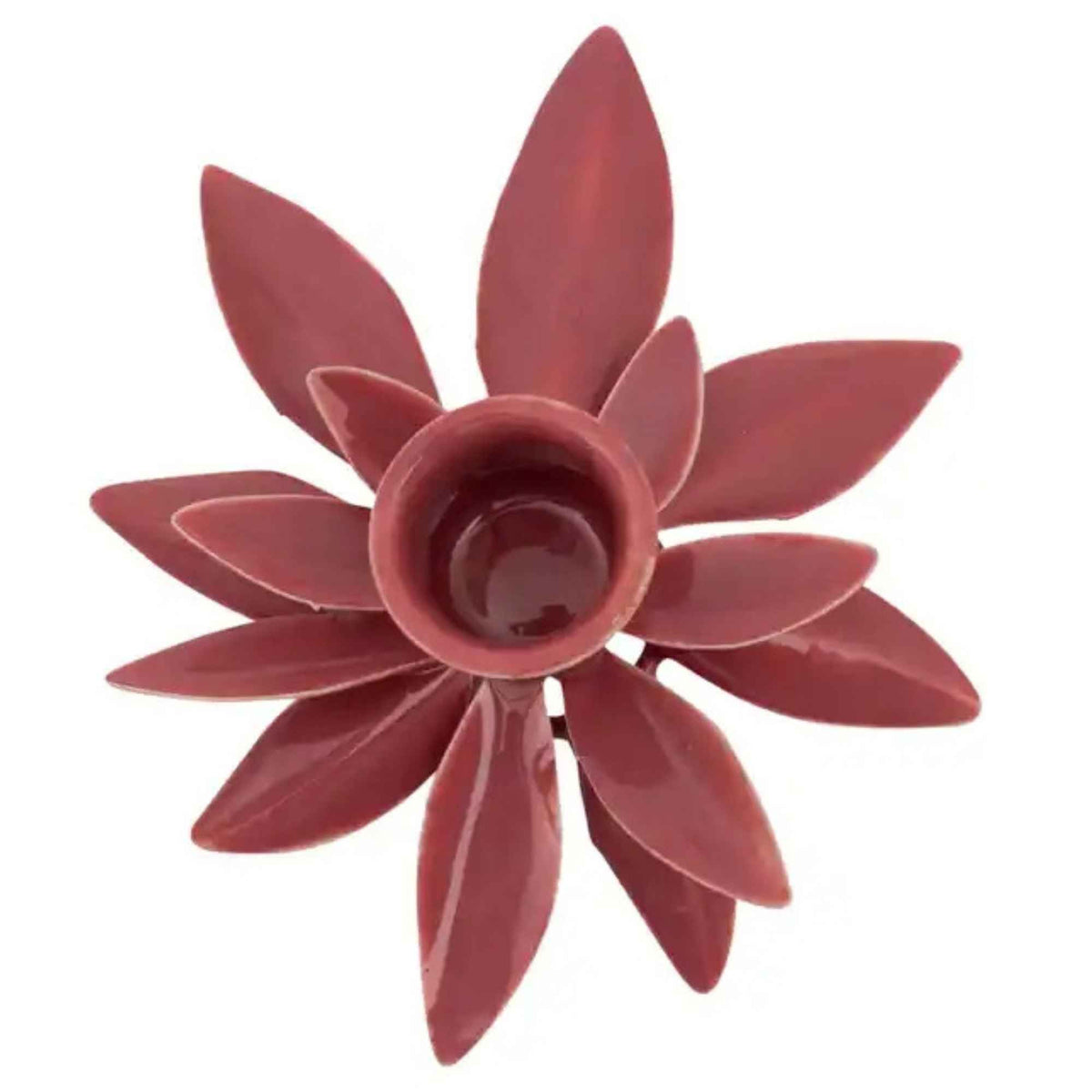 Kandelaar metalen bloem - Marsala