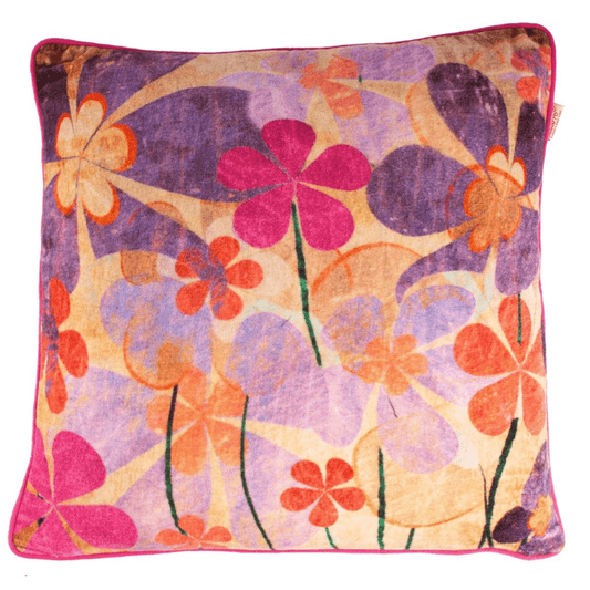 Velvet kussen bloemen – 50 x 50 cm - incl. vulling