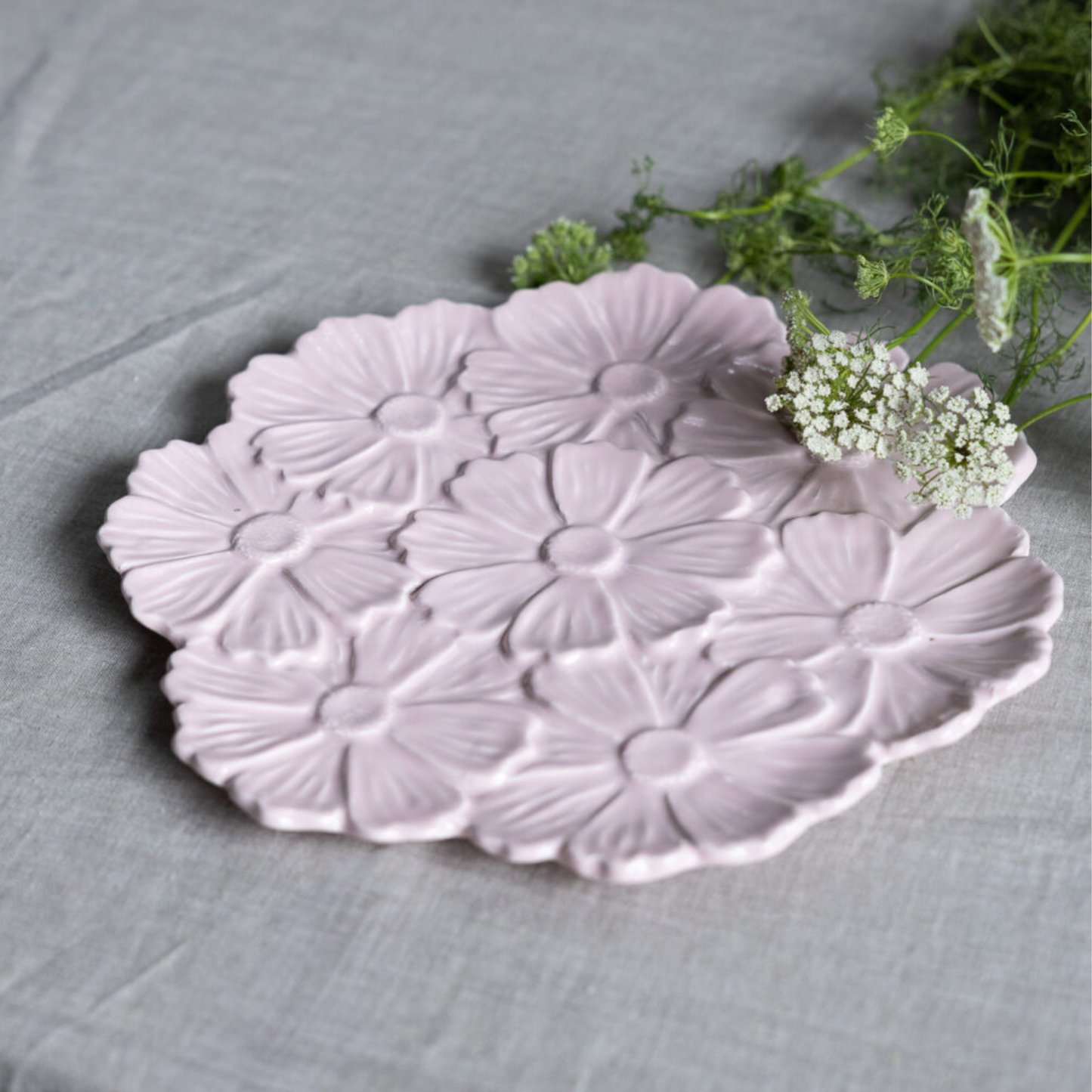 Bloem Keramieken Kandelaar – Ø 13 cm – Licht Roze