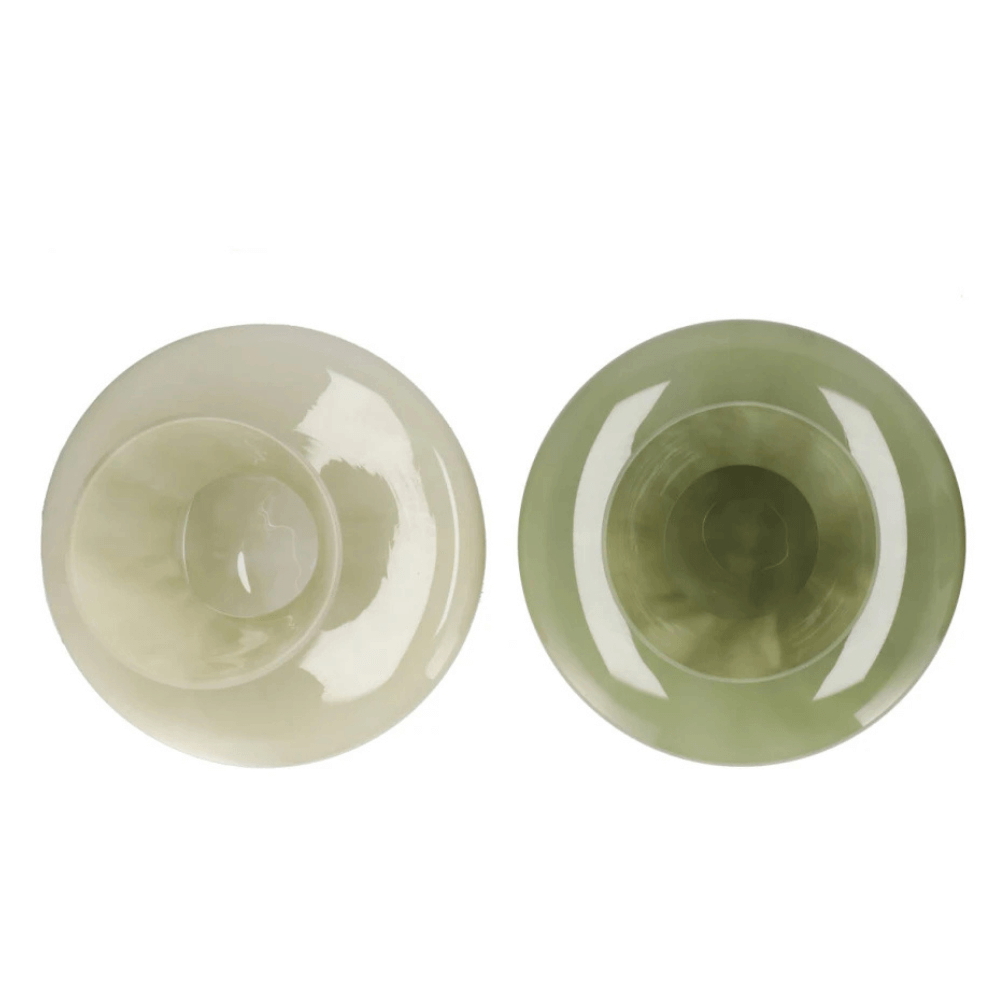 Glazen Vaas – 25 cm Hoog – Lichtgroen en Warmgroen - Favoriet!!!