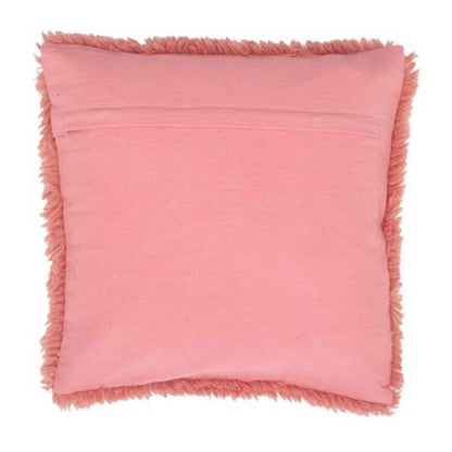 Fluffy wollen sierkussen - roze - 50x50 cm