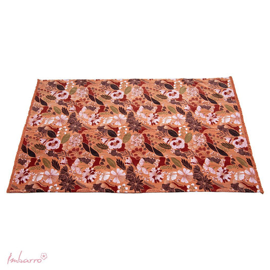 Plaid Velvet Karamel – Bloemendessin – 110 x 180 cm