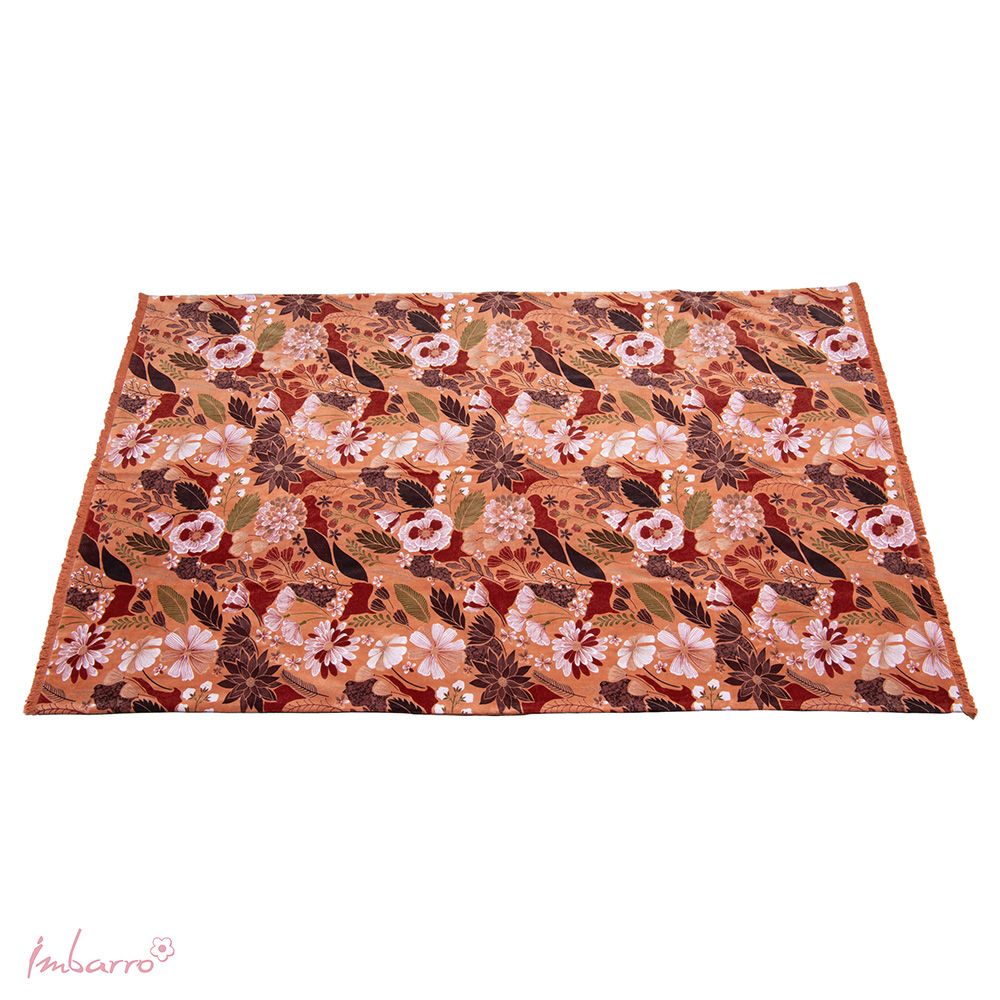 Plaid Velvet Karamel – Bloemendessin – 110 x 180 cm