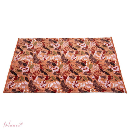 Plaid Velvet Karamel – Bloemendessin – 110 x 180 cm