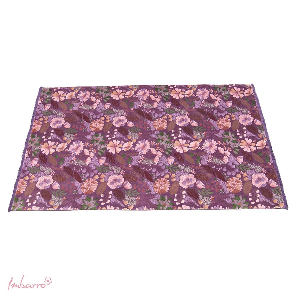 Plaid Velvet Purple – Bloemendessin – 110 x 180 cm