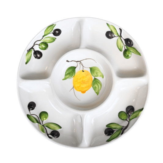 Olivenplatte Handbemalt – Italien – Ø 25 cm