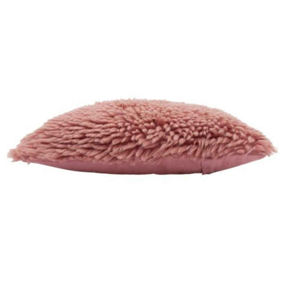 Fluffy wollen sierkussen - roze - 50x50 cm