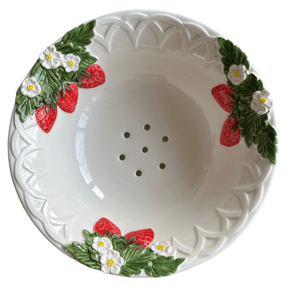 Aardbeientel met los bord – Handgeschilderd