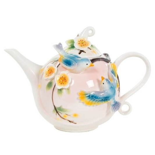 Keramieken theepot met vogeltjes – 1 liter