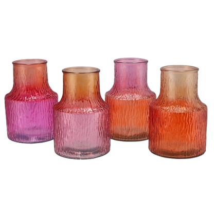 Bicolore glazen vaas  roze / oranje