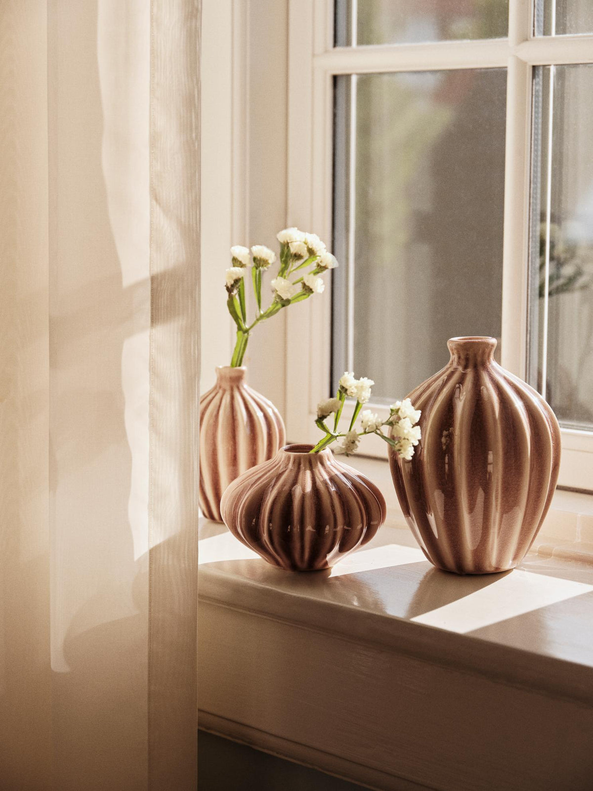 Broste Copenhagen Amalie – Set 3 terra/bruine vaasjes
