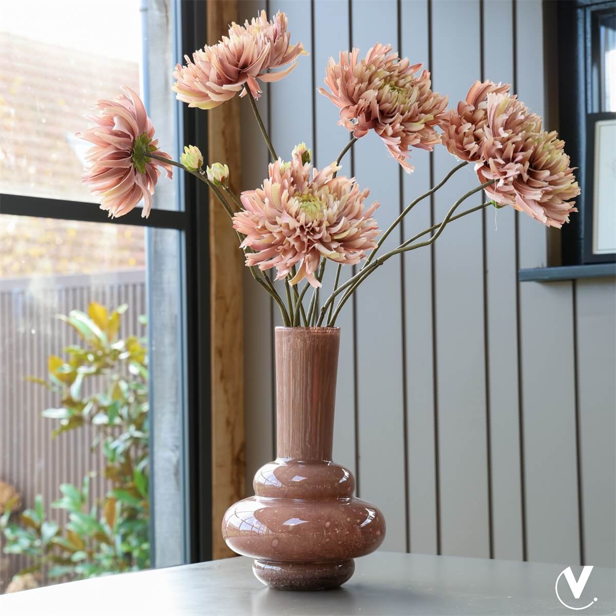 Glazen vaas - bruin – 35 cm
