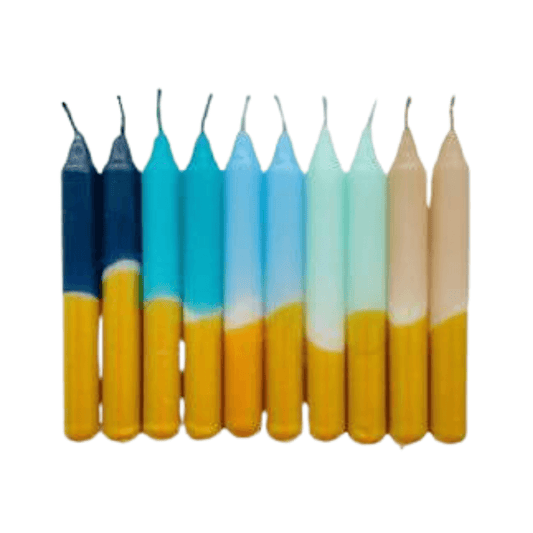 Dip Dye kaarsjes Little Star - Aqua Stars