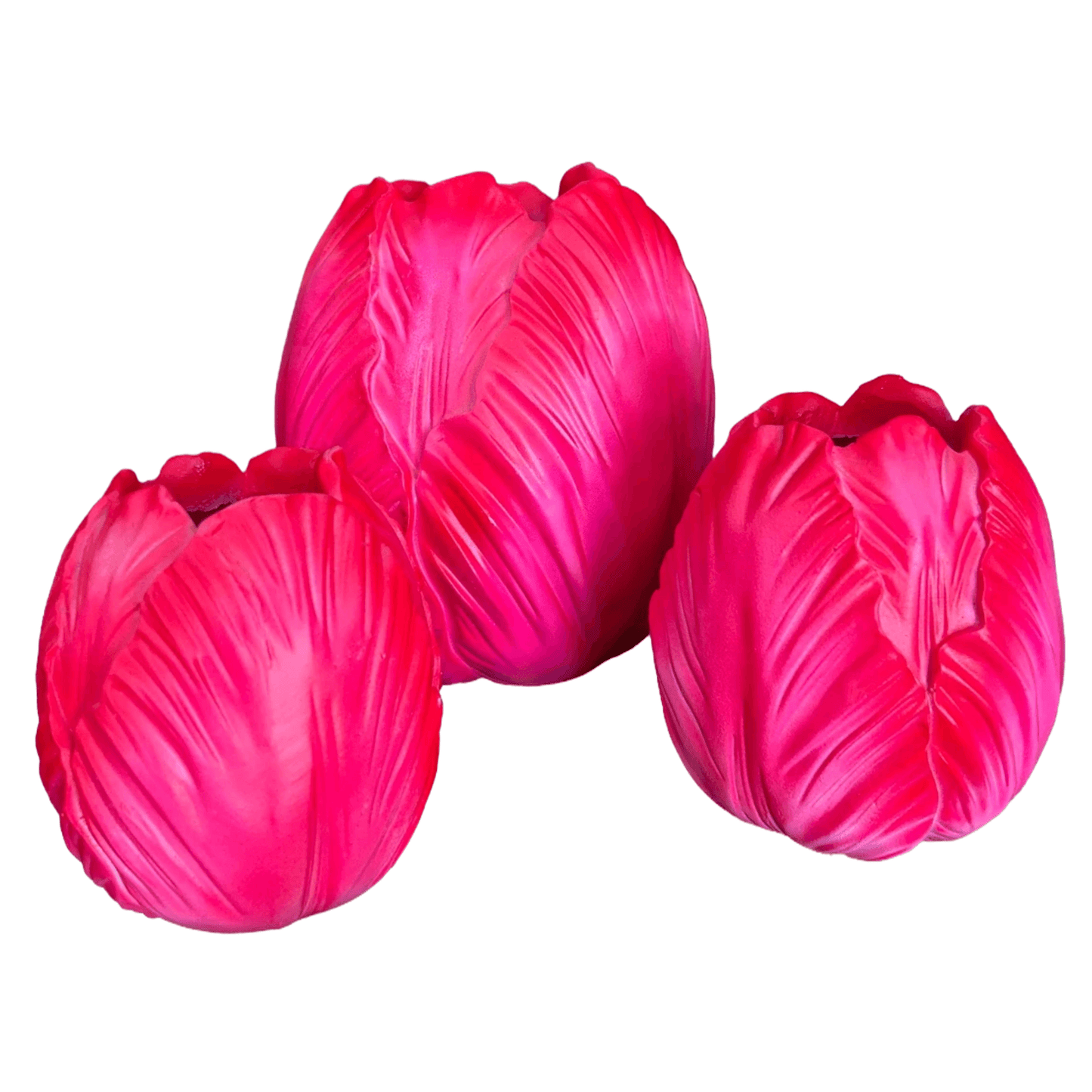 Vaas in de vorm van Tulp roze in 3 maten