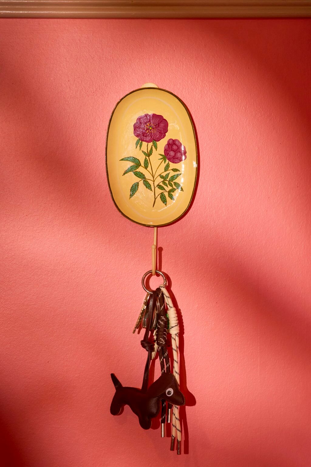 Metalen wandhaak vintage bloemenprint - Rice
