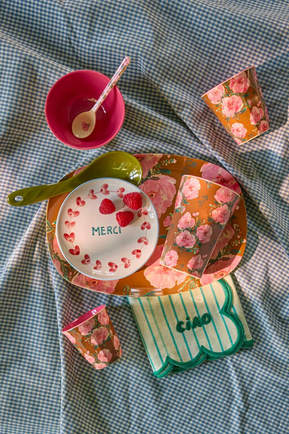 Melaminbecher medium – Flower Press Print – Rice