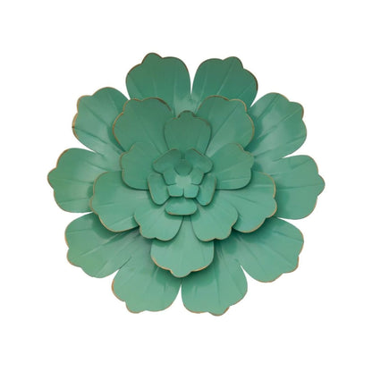 Metallene Mauerblume Aqua 28 cm – Mintgrün
