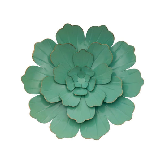 Metalen Muurbloem Aqua 28 cm – Mintgroen