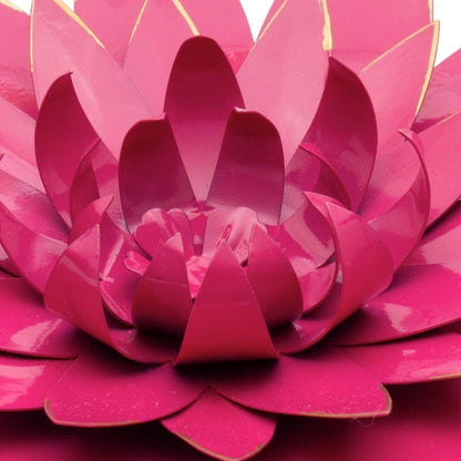 Metalen Muurbloem Dahlia 25 cm – Roze