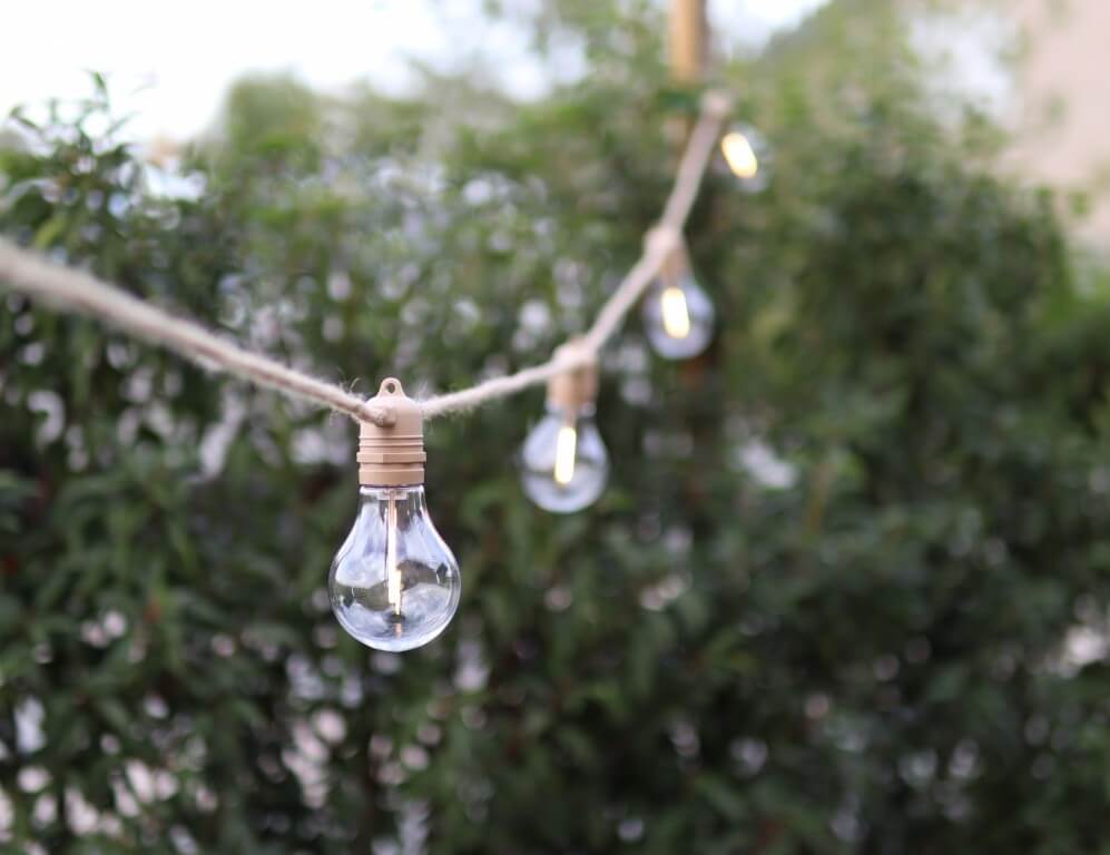 Buitenlampen op touw met LED – 5 meter