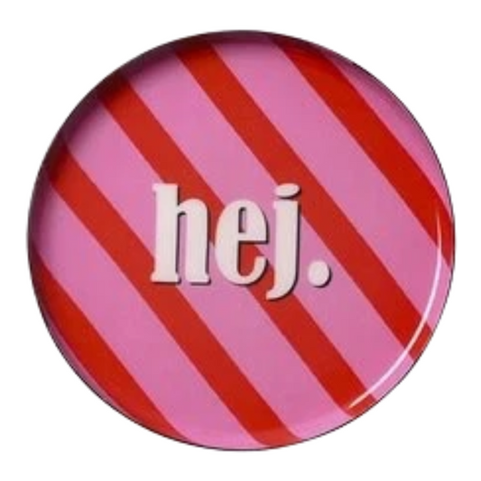 Love plate "Hej." - Maat S