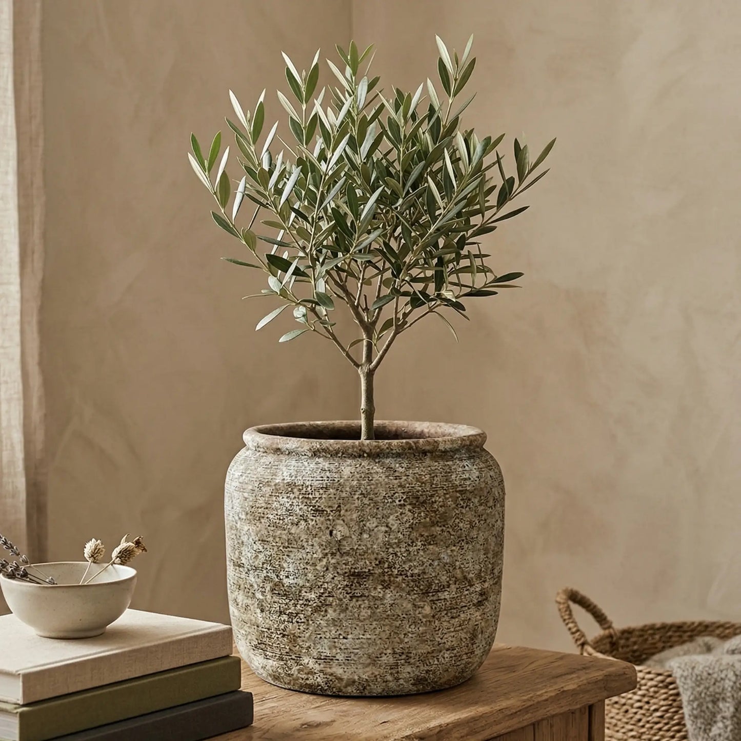 Blumentopf Krug Modell Batu - Sandfarben - in 2 Größen