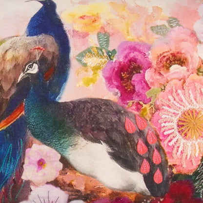 Zierkissen Majesty Pfau Blumen 40×90 cm