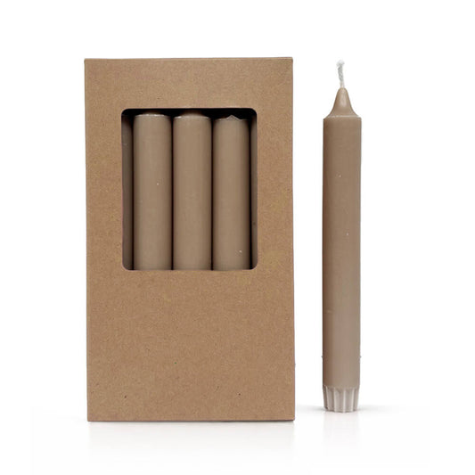 Dinerkaarsen Olifantgrijs 19 cm – 10 stuks in een doos