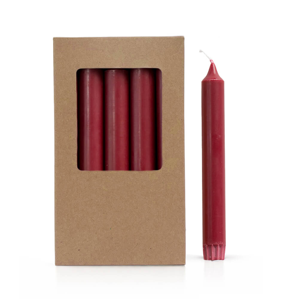 Dinerkaarsen Raspberry 19 cm – 10 stuks in een doos