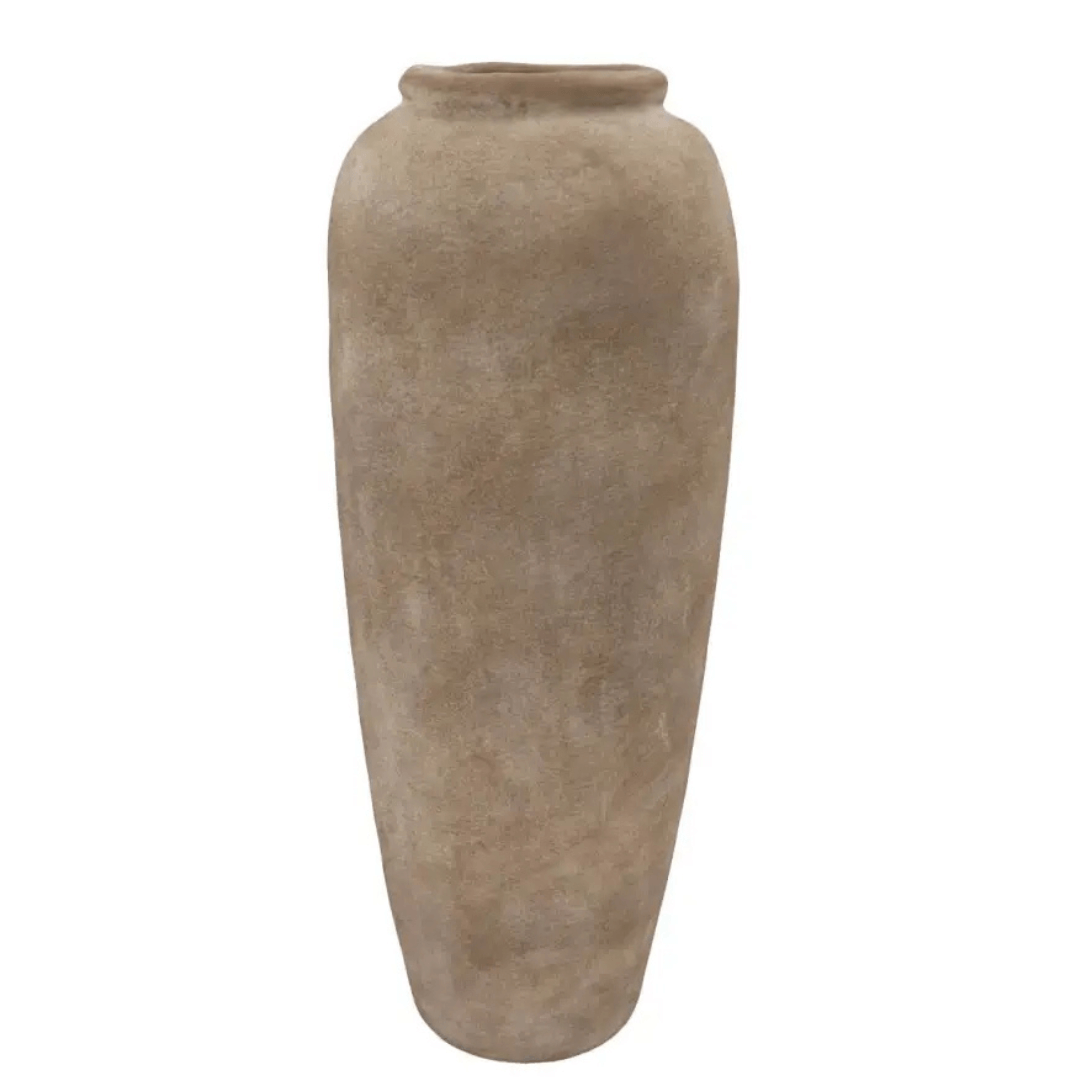 Aardewerken hoge pot rustiek - bruin