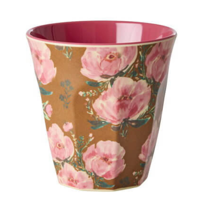 Melaminbecher medium – Flower Press Print – Rice