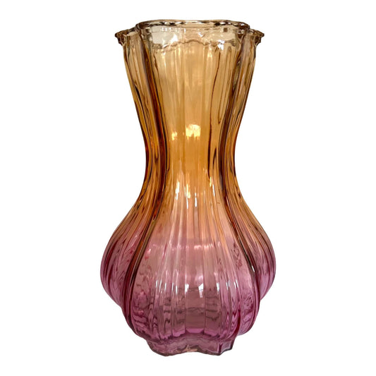 Glazen bicolor Vaas oranje/roze