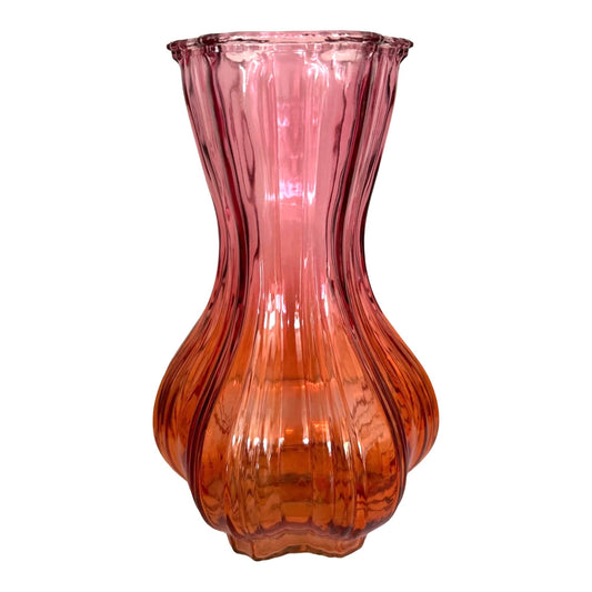 Glazen bicolor Vaas roze/oranje