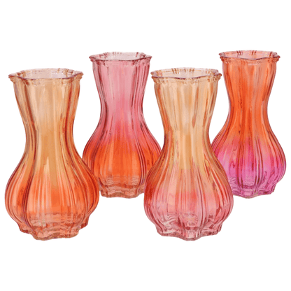 Glazen bicolor Vaas oranje/roze pastel