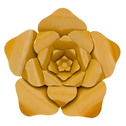 Metalen Muurbloem - Calanthe -  25 cm – Geel