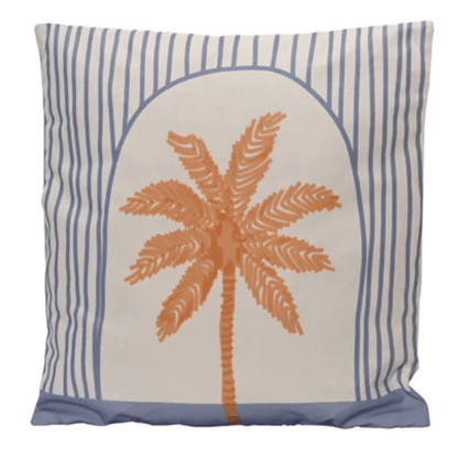Outdoor-Kissen Palme blau – 45x45 cm