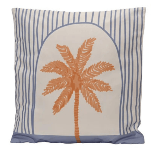 Outdoor-Kissen Palme blau – 45x45 cm