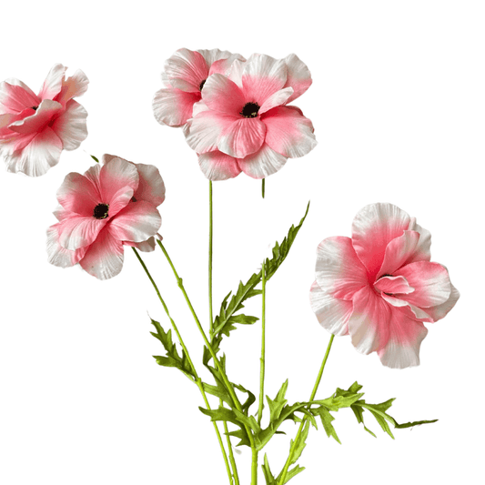 Zijden bloemen Cosmos in Koraal met 6 bloemen - Silka