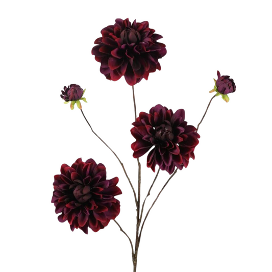 Kunstdahlia Tak – 90 cm Hoog - donker paars/rood