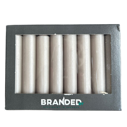 Korte Dinerkaarsen – Set van 8 – Taupe