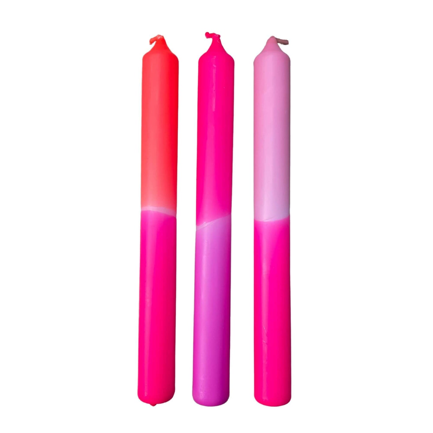 Dip Dye Neon Adorable Sweetheart kaarsen per 3 verpakt