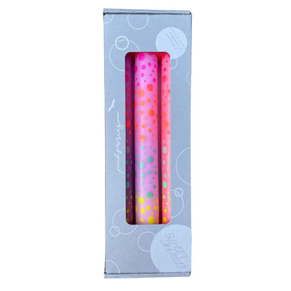 Dip Dye Graphic Dots roze kaarsen per 3 verpakt - Pink Stories