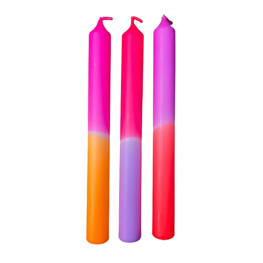 Dip Dye Neon Sweet Bumblebee kaarsen per 3 verpakt