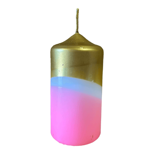 Dip Dye kaars Neon -Pink roze/goud