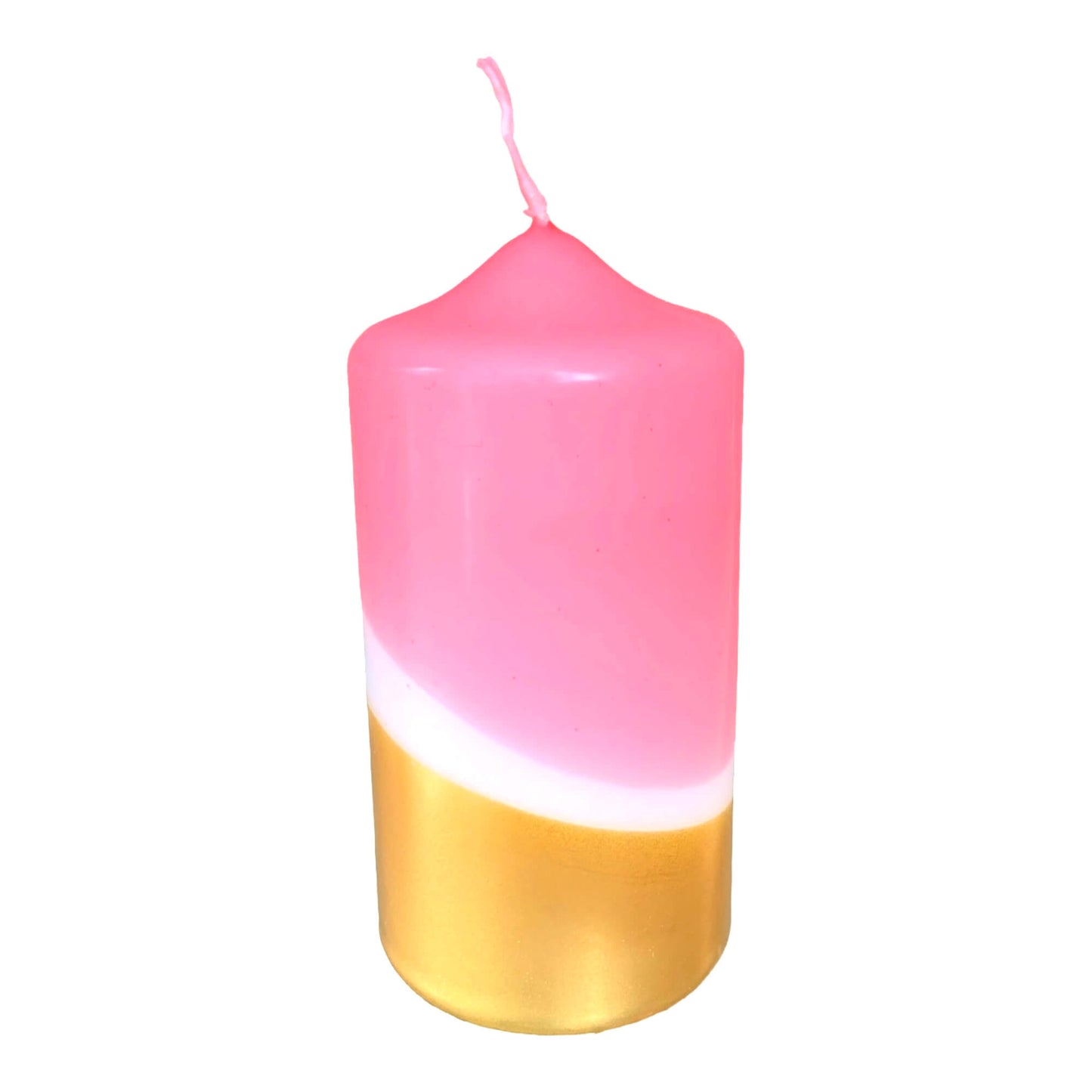 Dip Dye kaars Neon -Pink roze/goud