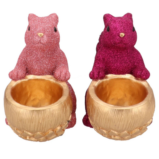 Eekhoorn  glitter met gouden Eikeltje